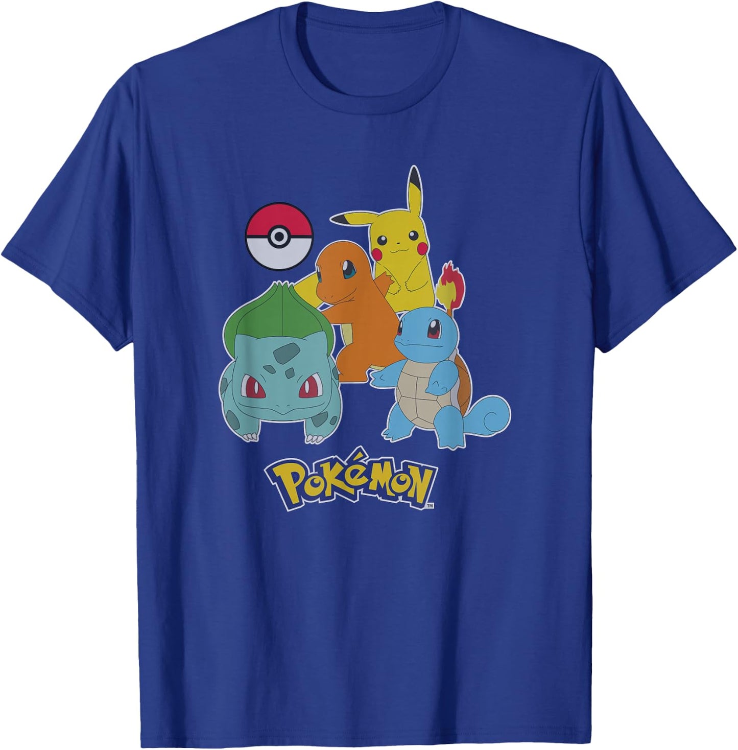 Pokémon First Generation Group Shot Logo T-Shirt - T-Shirt | Royal