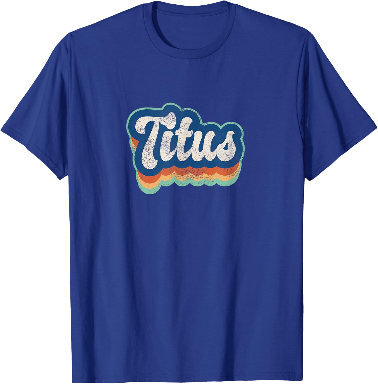 Titus Vorname Junge Vintage Stil 70er 80er Jahre Personalisiert T-Shirt - T-Shirt | Royal