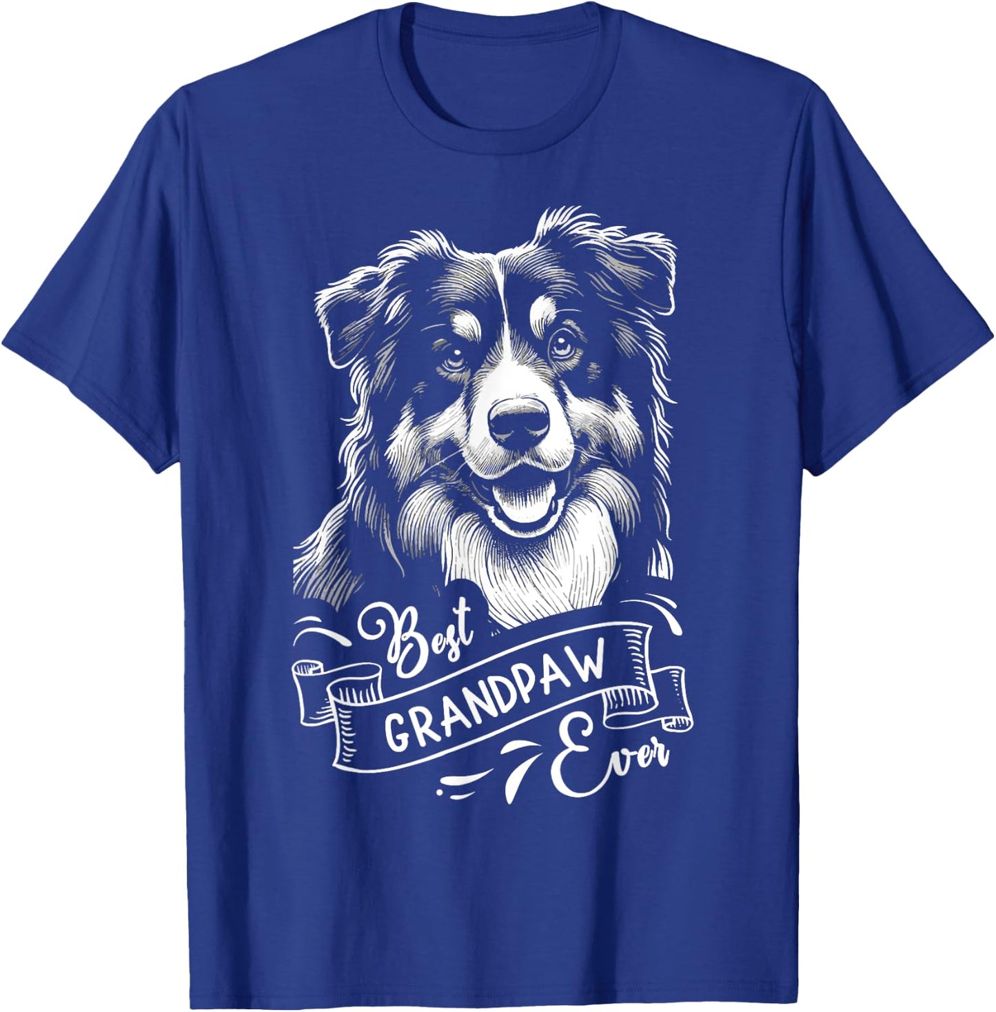 Best Grandpaw Ever Australian Shepherd Dog Grandpa Men Women Kids T-Shirt - T-Shirt | Royal