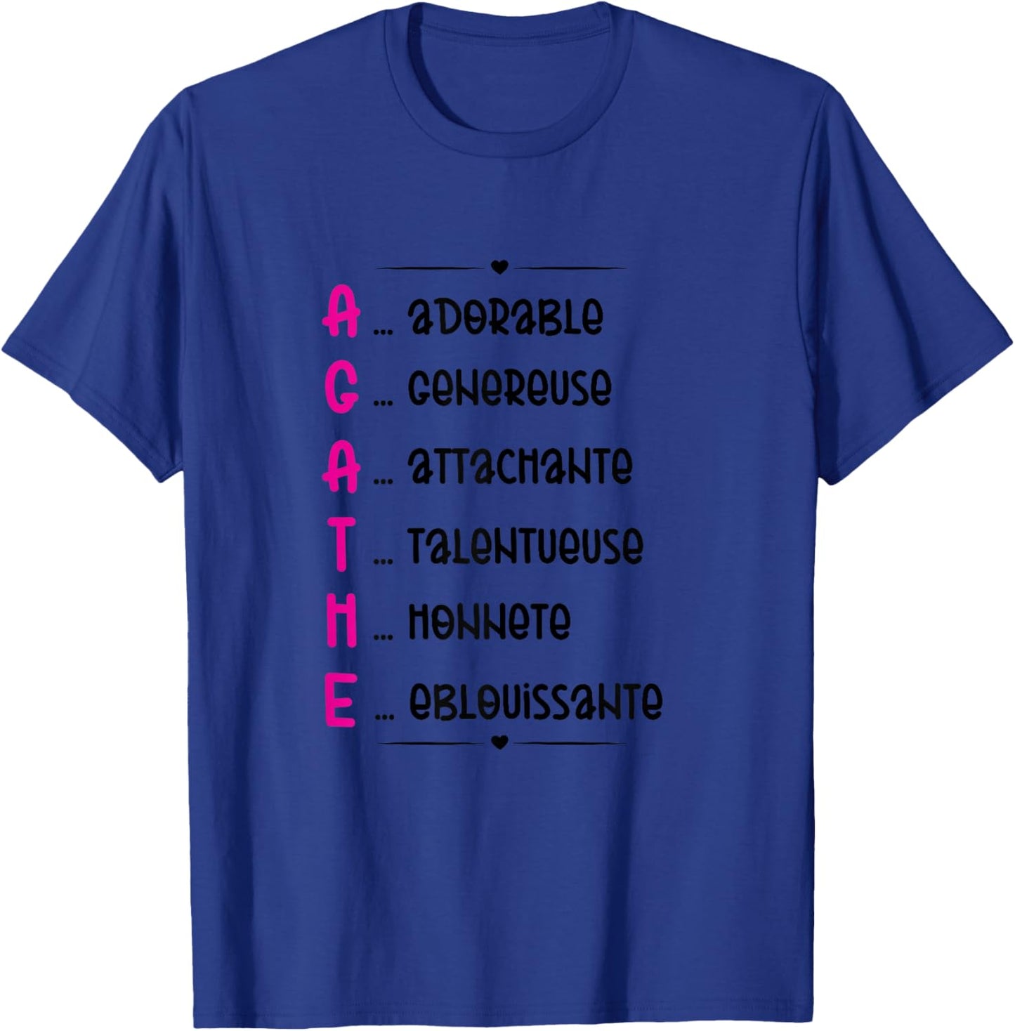 Agathe Prenom Personnalisé Femme Cadeau Prenom Agathe Girls' , white T-Shirt - T-Shirt | Royal