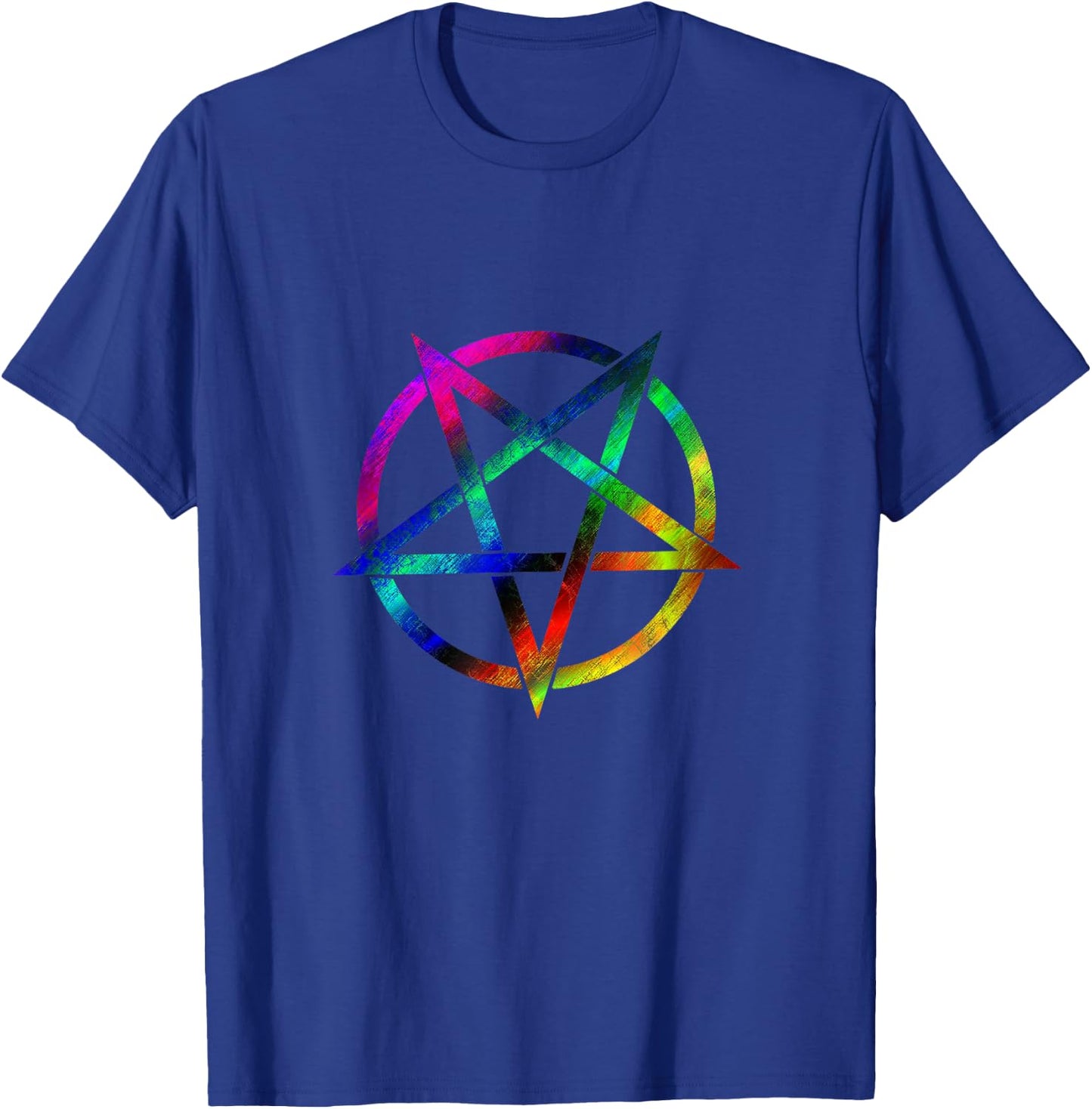Rainbow Pentagram - Wiccan Pagan Witch T-Shirt - T-Shirt | Royal