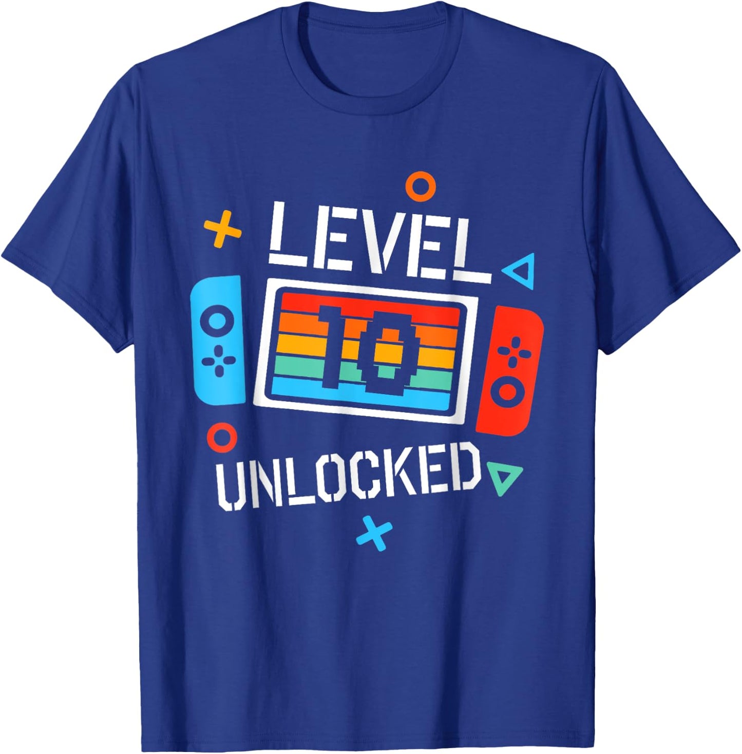 10 Year Old Level Unlocked Shirt 10th Birthday B-day T-Shirt - T-Shirt | Royal