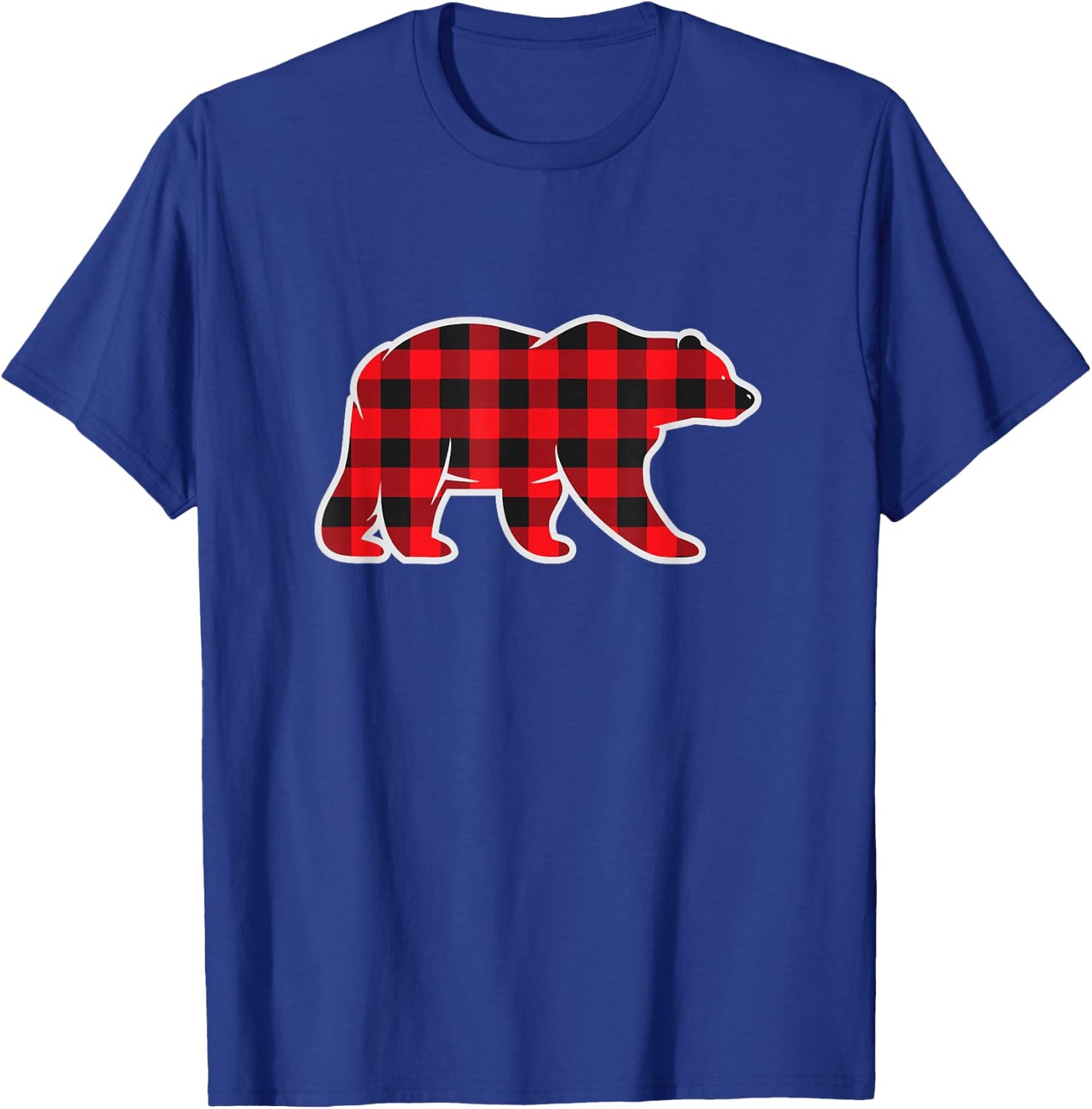 Red Buffalo Plaid Bear Matching Pajama Shirt Gingham Check T-Shirt - T-Shirt | Royal