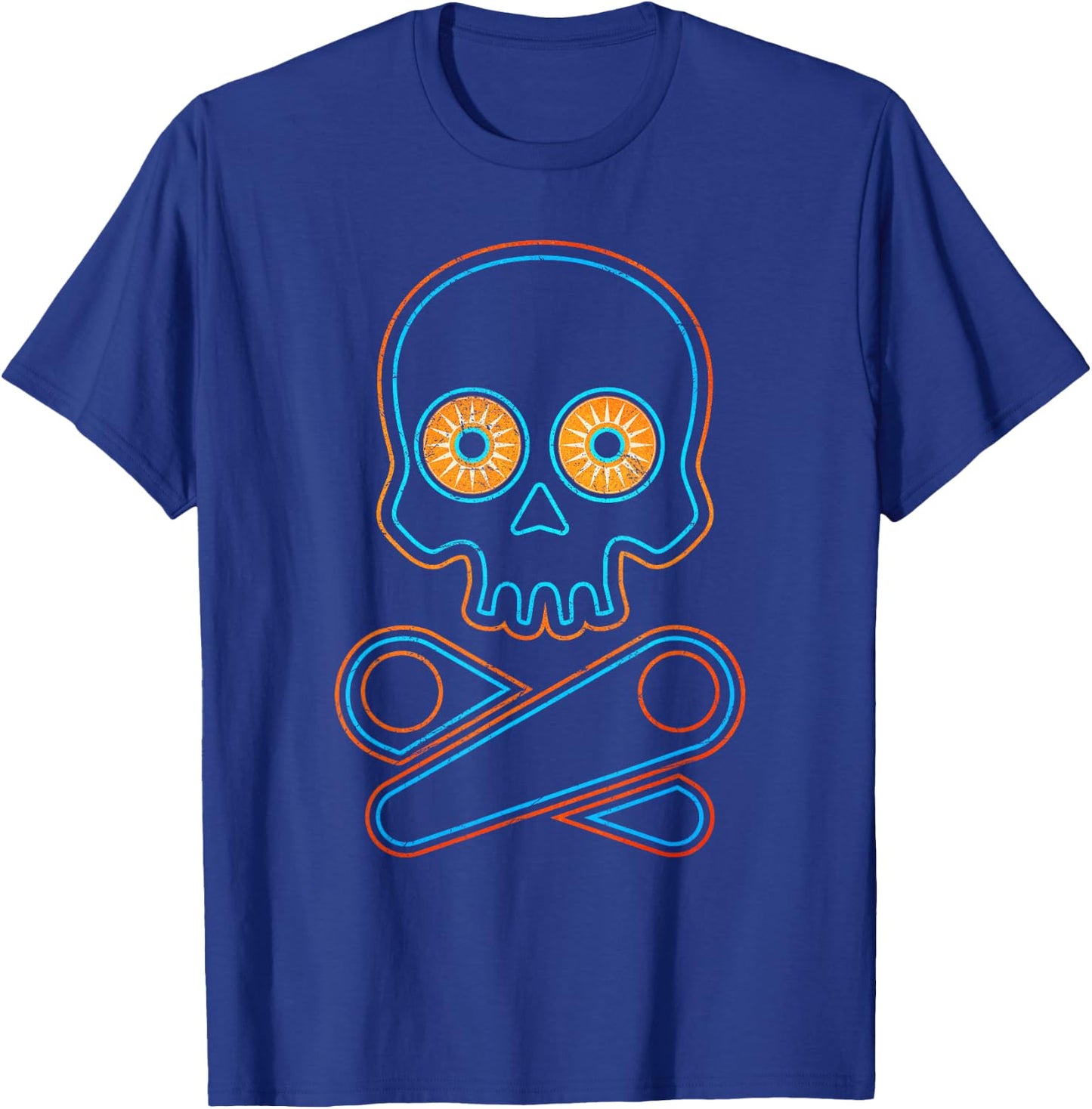 Classic Retro Pinball Design - Pinball Skull Halloween Gift T-Shirt - T-Shirt | Royal