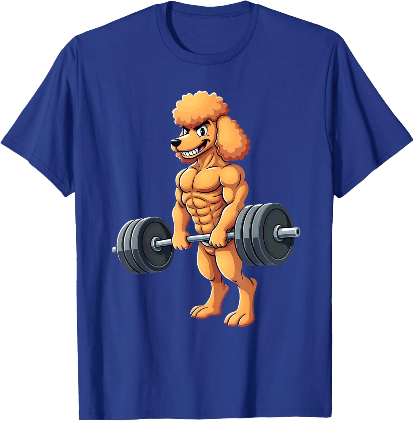 Workout Gym Poodle Dog Deadlift Weightlifting T-Shirt - T-Shirt | Royal