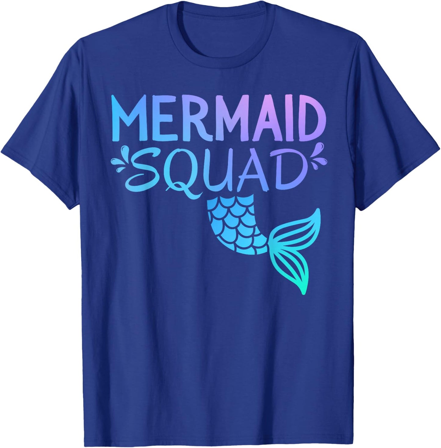 Mermaid Squad Birthday Kids Girl Women Matching Family Party T-Shirt - T-Shirt | Royal