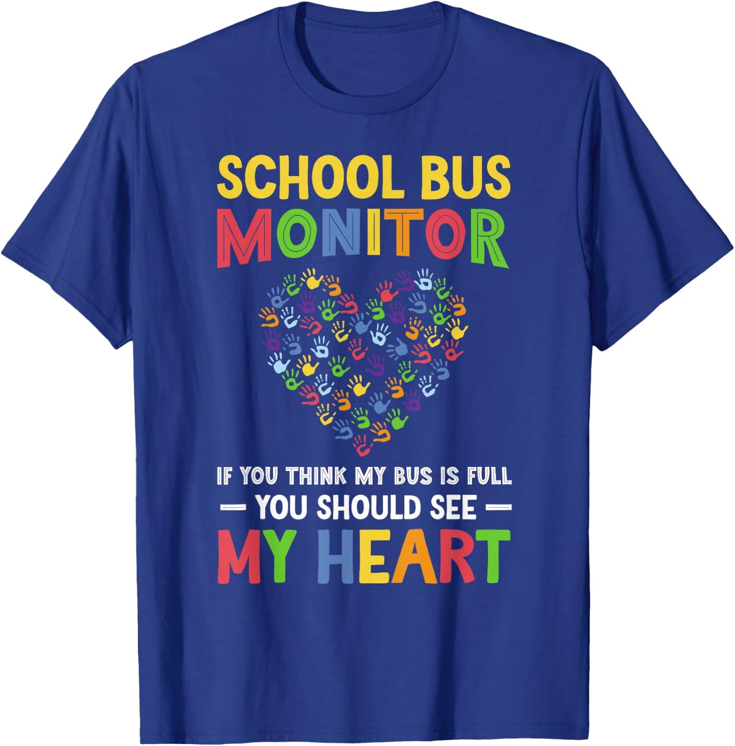 School Bus Monitor Heart Bus Monitor T-Shirt - T-Shirt | Royal