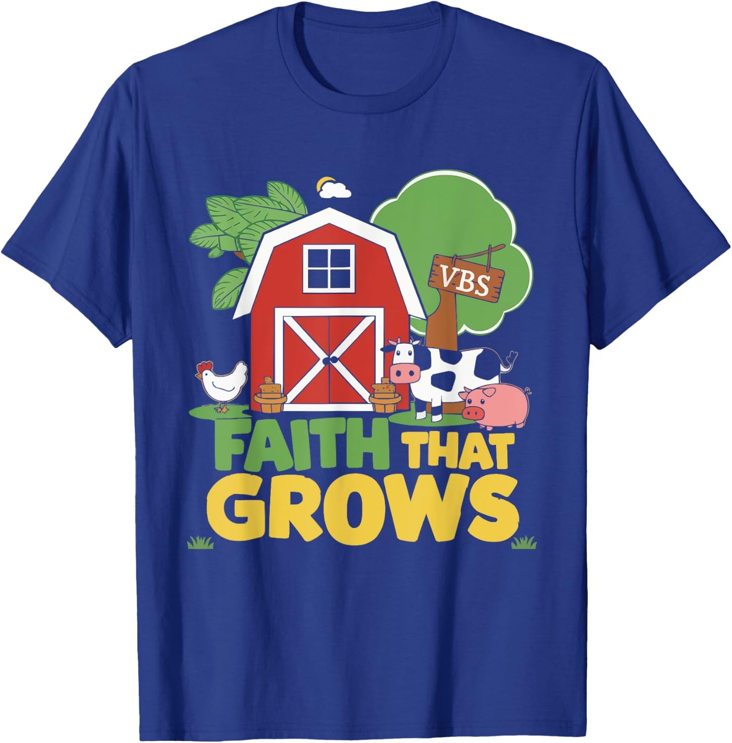 VBS Farm VBS Squad Vacation Bible School Christian Teacher T-Shirt - T-Shirt | Royal