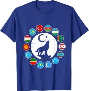 Kazakhstan,Gokturk,Turan,Turkey Flag,Turk Bayragi,Turkiye. T-Shirt - T-Shirt | Royal