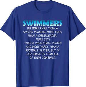 Swimmers Funny Swim Swimming Coach Player Graphic T-Shirt - T-Shirt | Royal