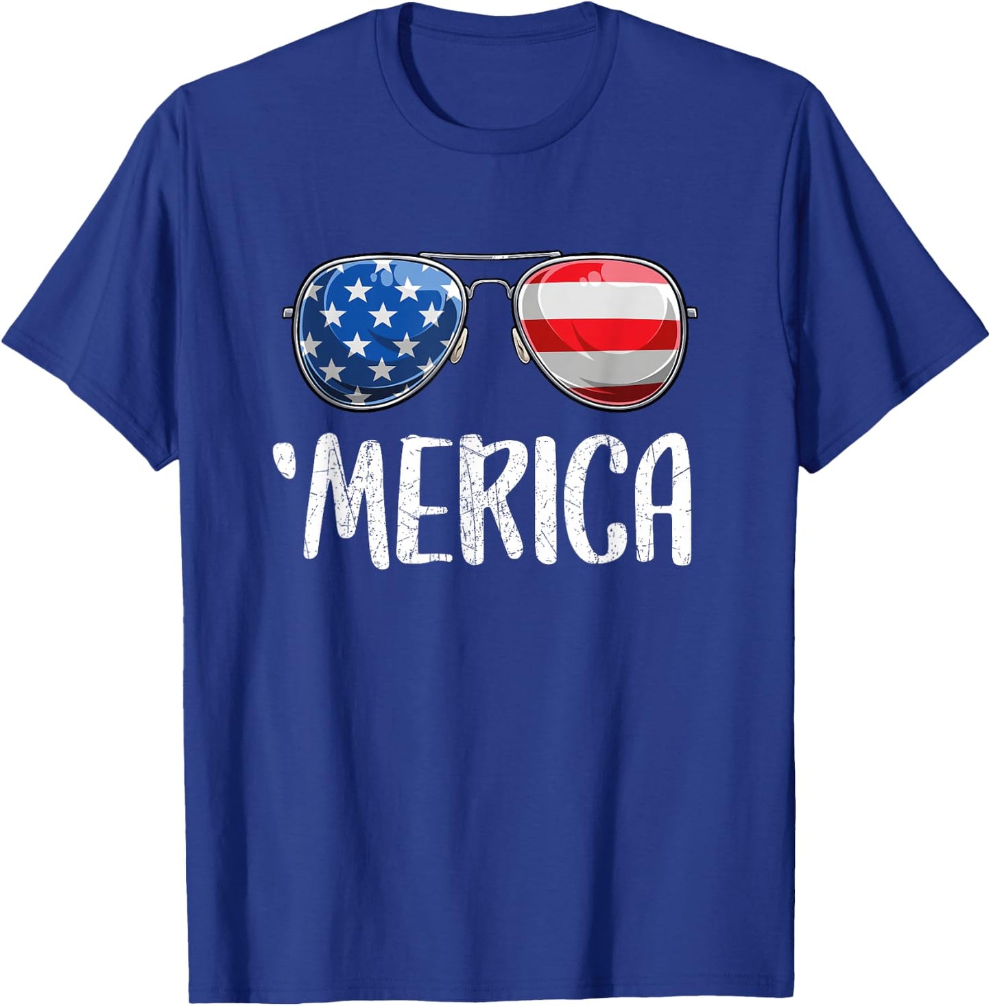 Merica Sunglasses 4th of July Women kids US T-Shirt - T-Shirt | Royal