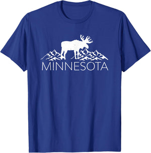 Minnesota Moose and Mountains - Souvenir Nature T-Shirt - T-Shirt | Royal