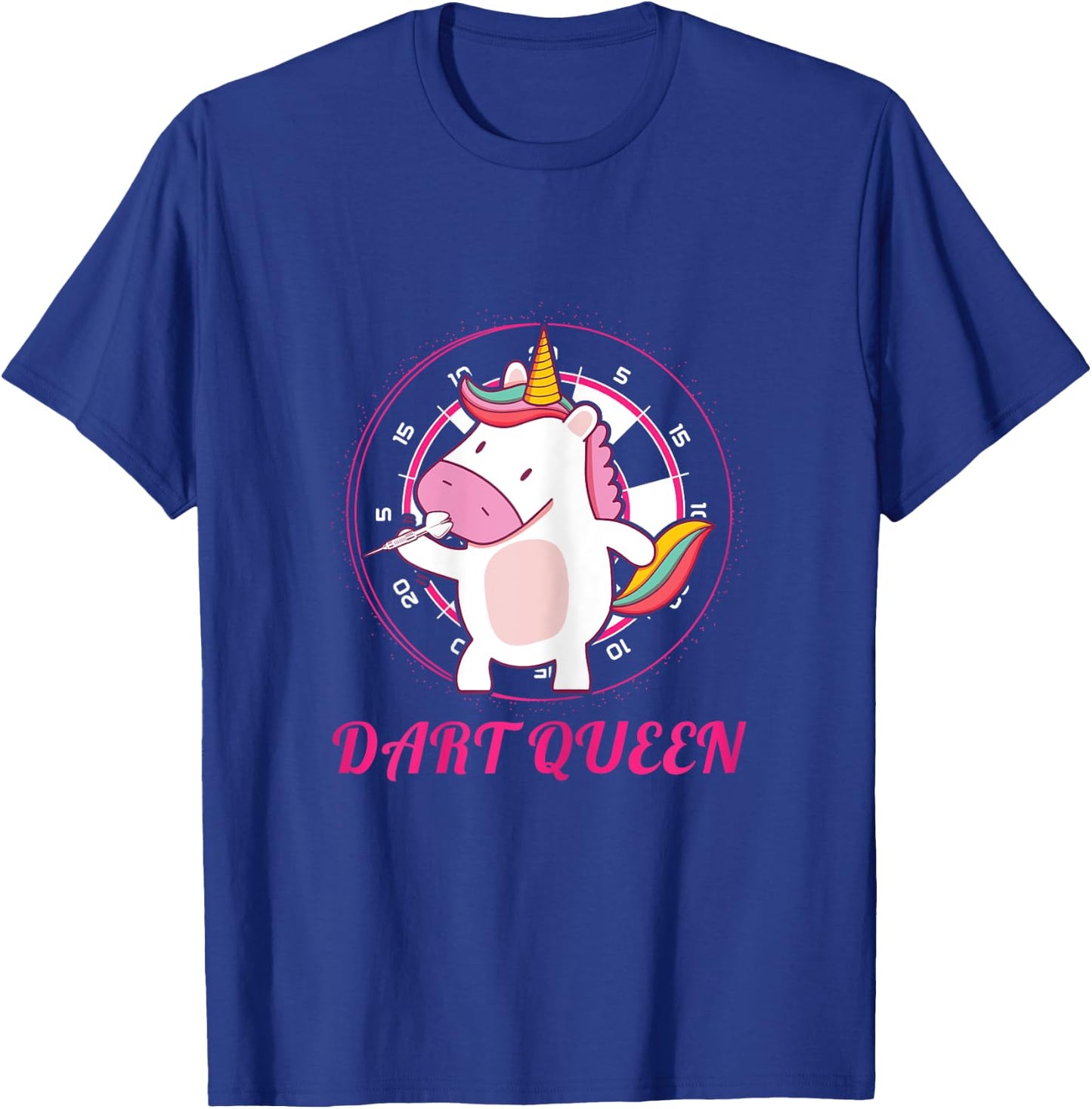 Women's Dart Queen Unicorn Darts Funny Dart Player Saying T-Shirt - T-Shirt | Royal