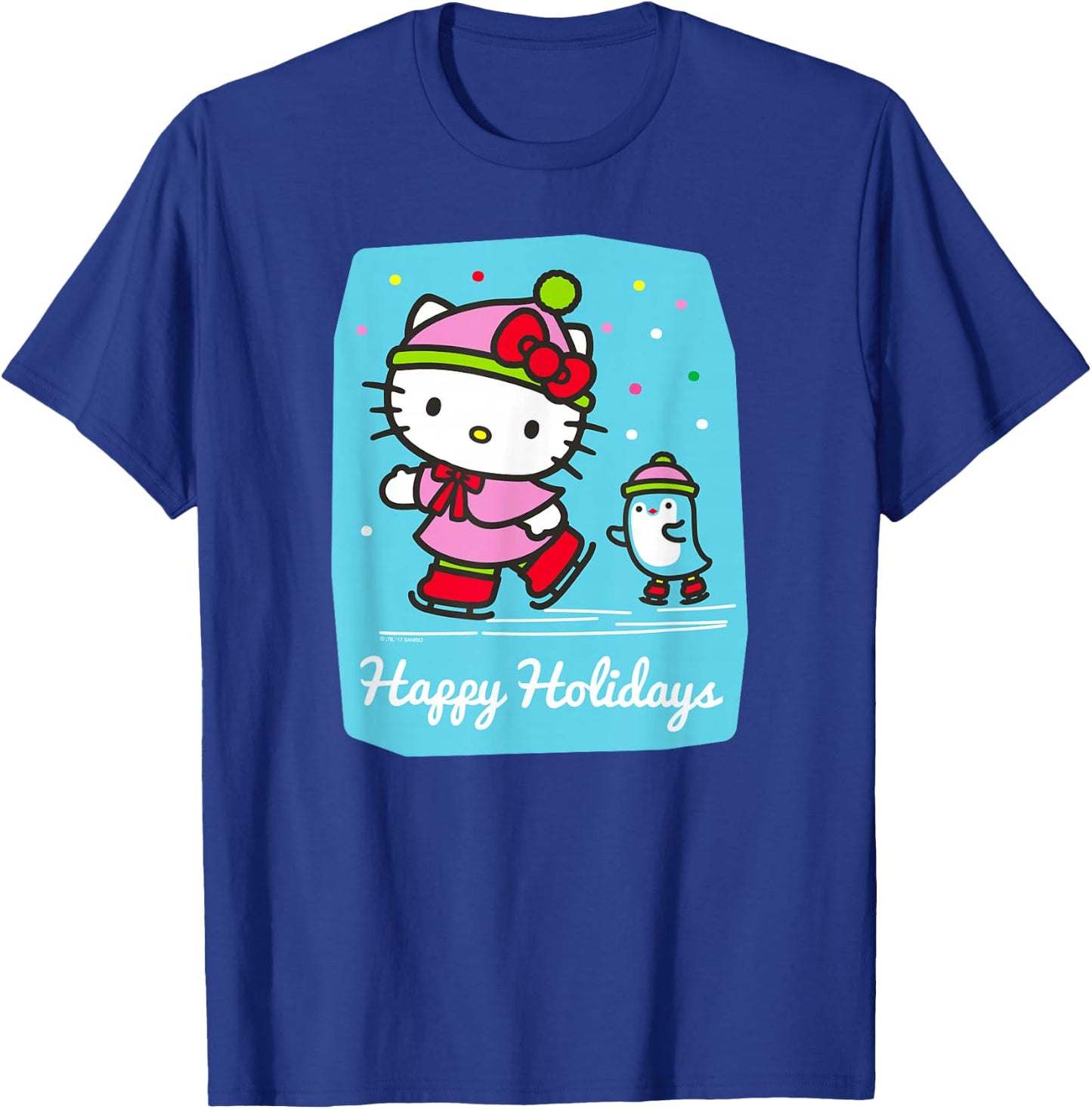 Hello Kitty Happy Holiday Ice Skating Shirt T-Shirt - T-Shirt | Royal