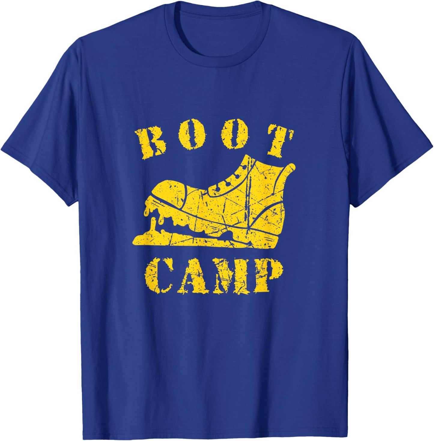 Boot Camp Military Bootcamp Fitness Workout Distressed T-Shirt - T-Shirt | Royal