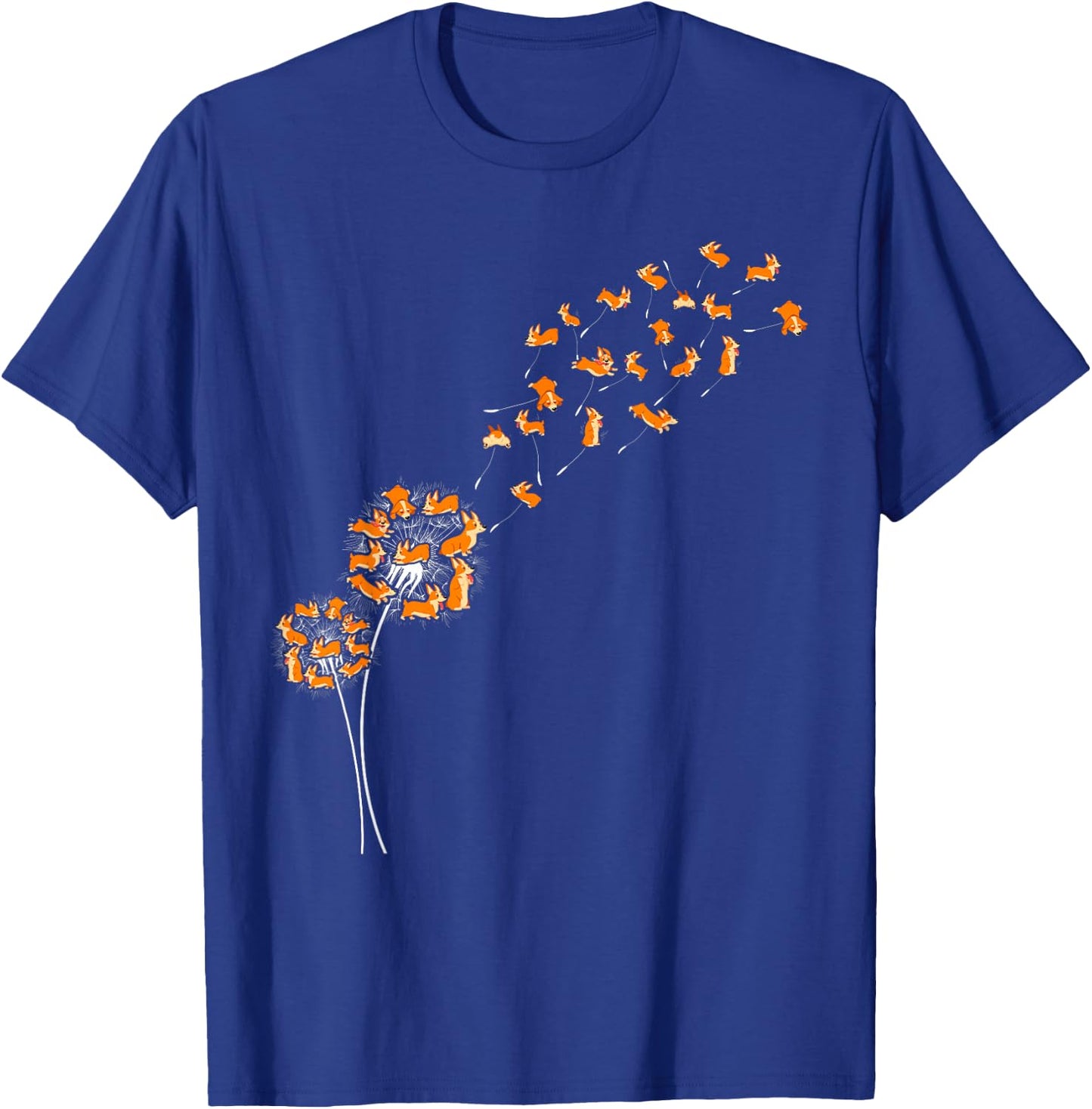 Dandelion Tricolor Corgi Funny Men Women Lover T-Shirt - T-Shirt | Royal