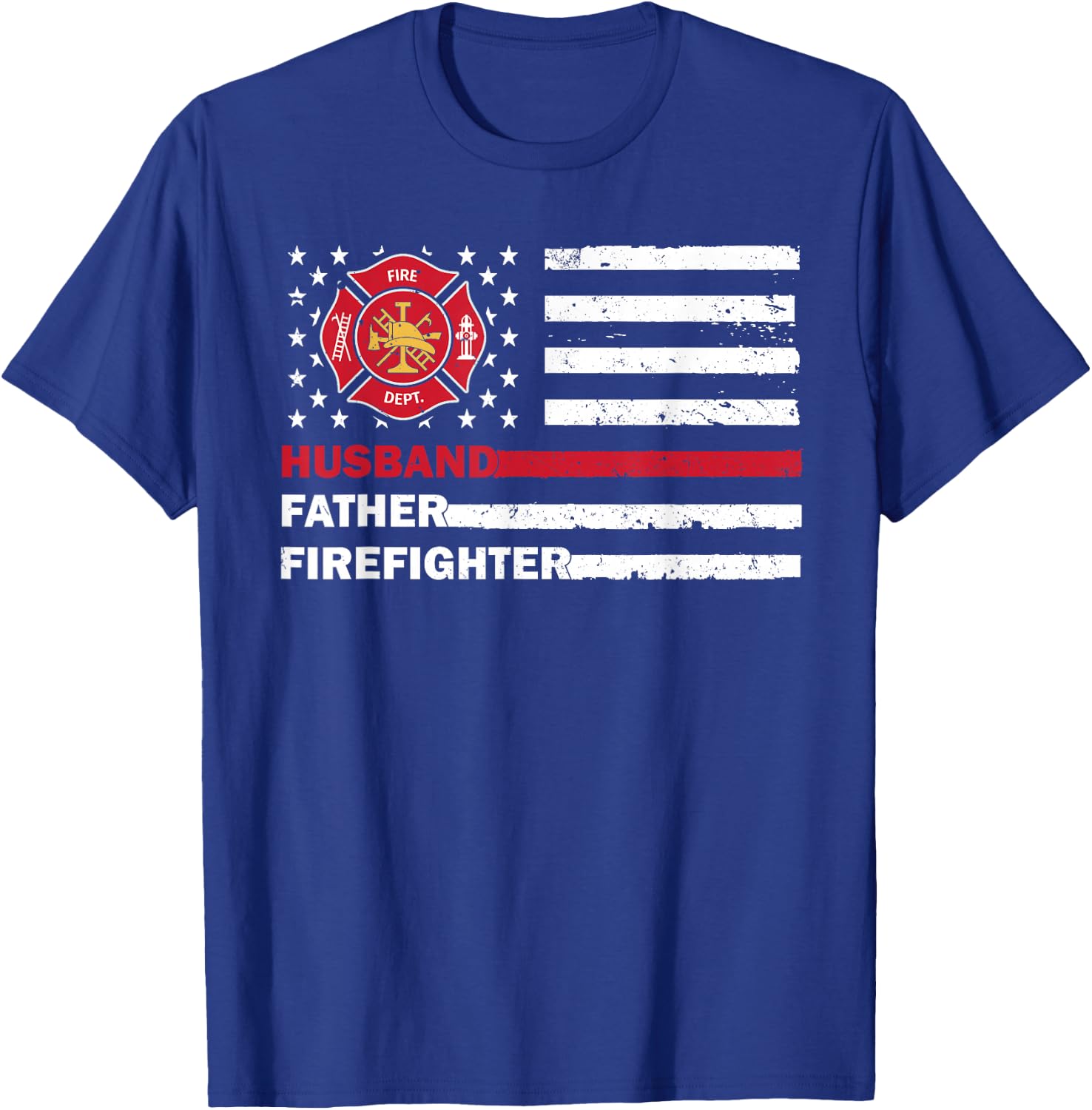 Firefighter Art For Husband Men Dad Firefighting Firefighter T-Shirt - T-Shirt | Royal