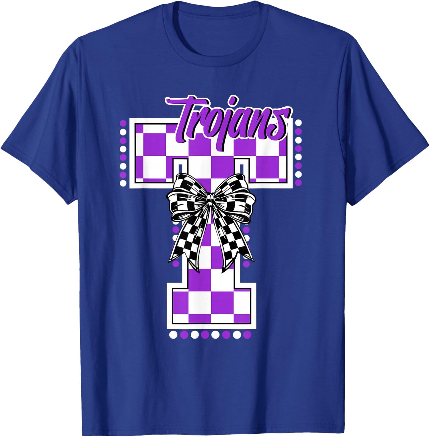 Trojans School Spirit Game Day Mascot Purple Trojan Pride T-Shirt - T-Shirt | Royal