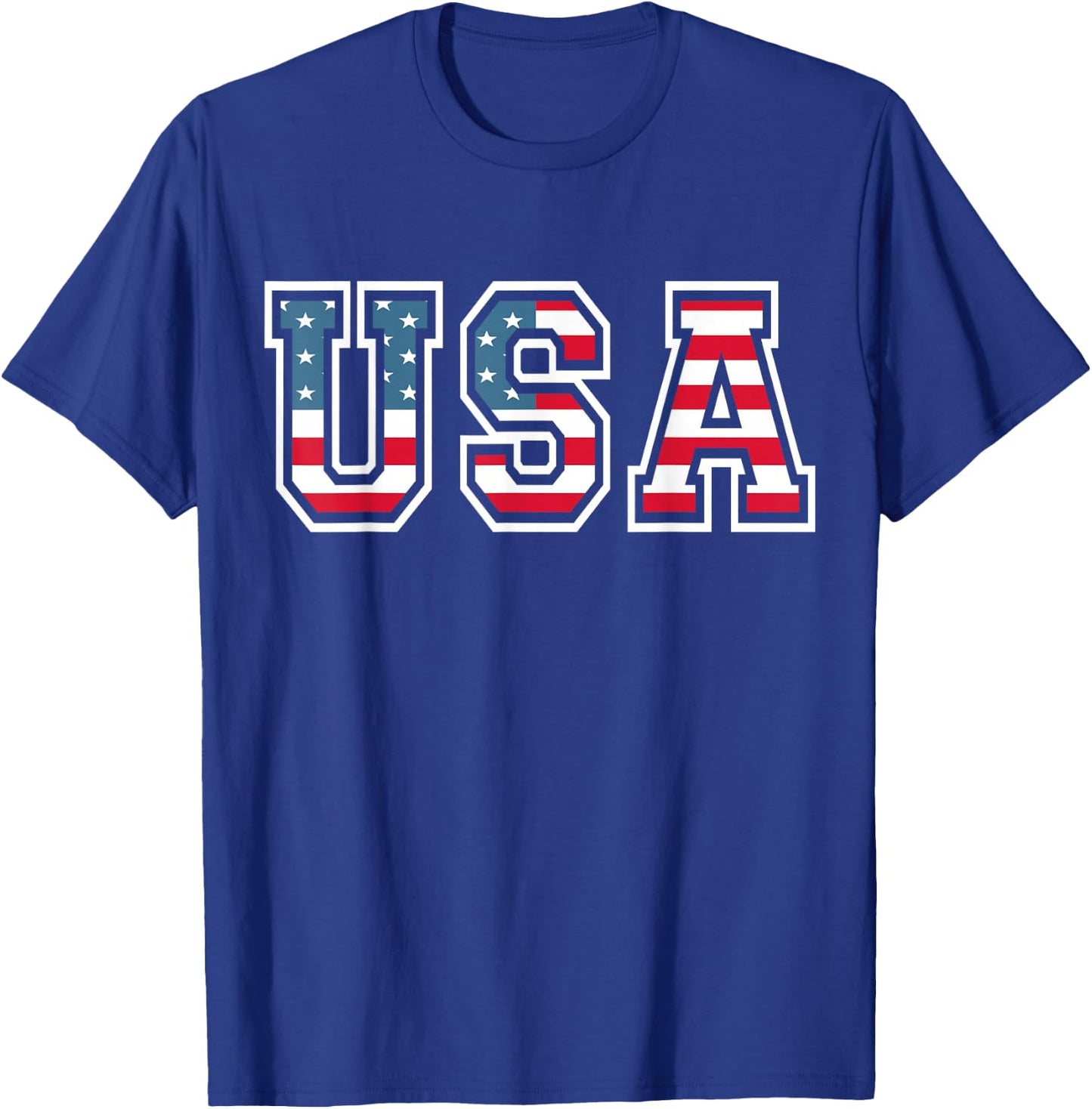 Patriotic USA Flag 4th of July Women Kids Boys Girls T-Shirt - T-Shirt | Royal