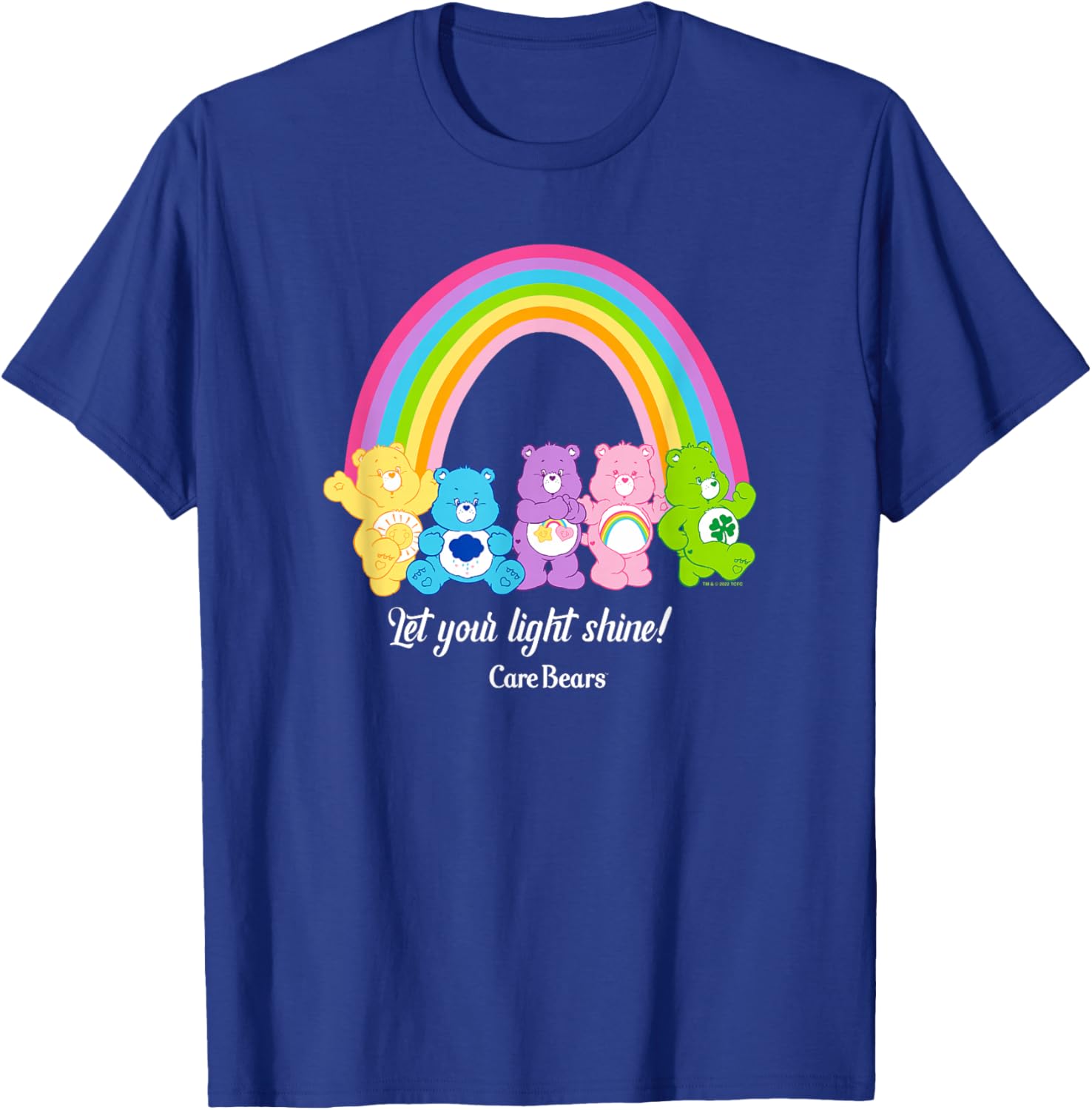 Care Bears Let Your Light Shine Vintage Rainbow Group Poster , black T-Shirt - T-Shirt | Royal