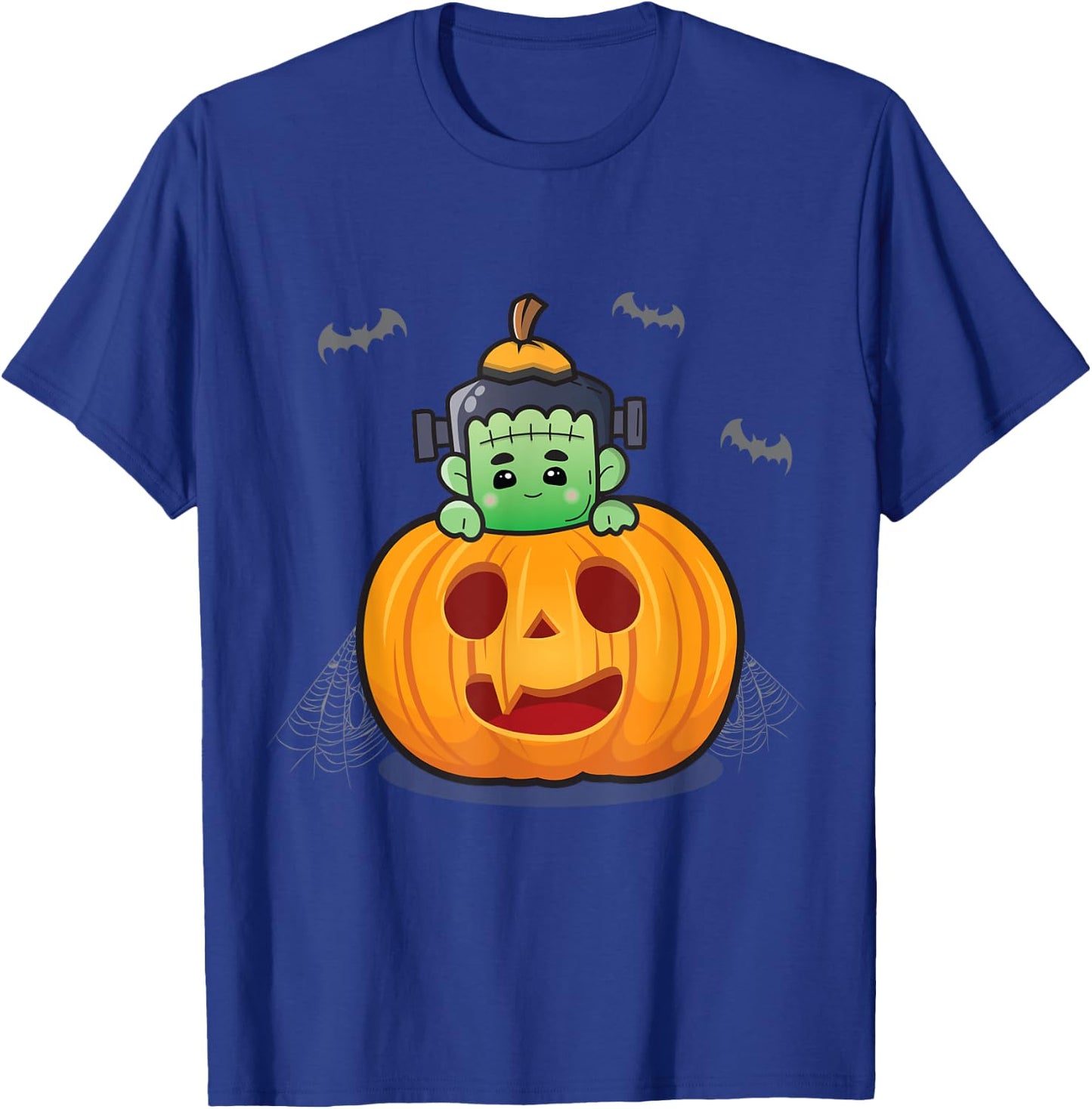 Cute Frankenstein in Pumpkin Kids Matching Halloween T-Shirt - T-Shirt | Royal