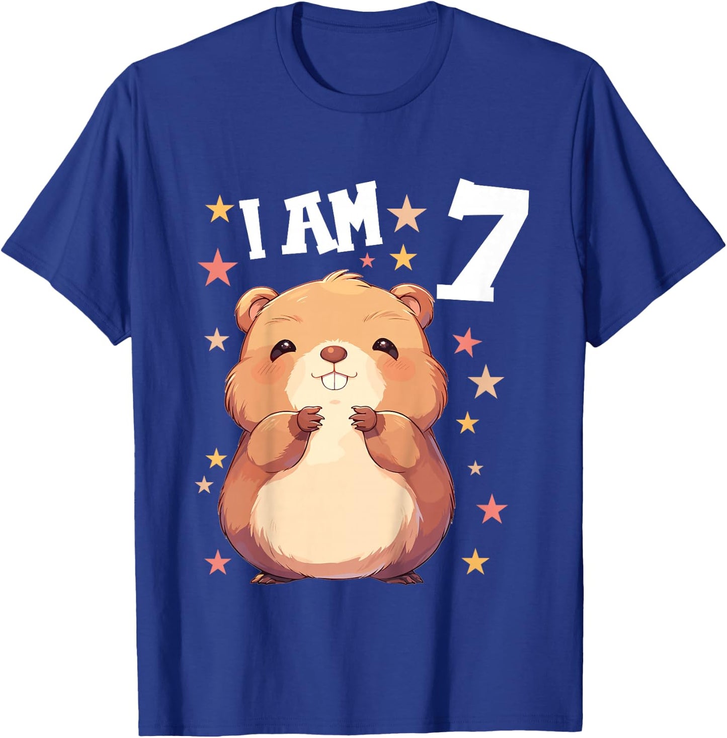 Kids 7 Years old 7 birthday Beavers Boy Girl Beaver T-Shirt - T-Shirt | Royal