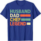 Funny Chef Cooking Gifts Culinary Cook FIDIMA Husband Dad Chef Legend T-Shirt - T-Shirt | Royal
