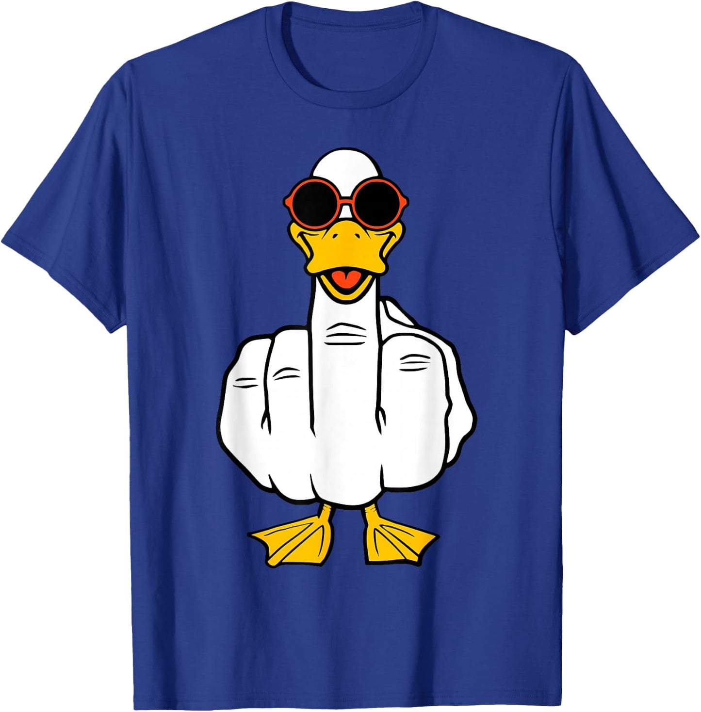 Middle Finger Funny Duck Inappropriate Rude Antisocial T-Shirt - T-Shirt | Royal