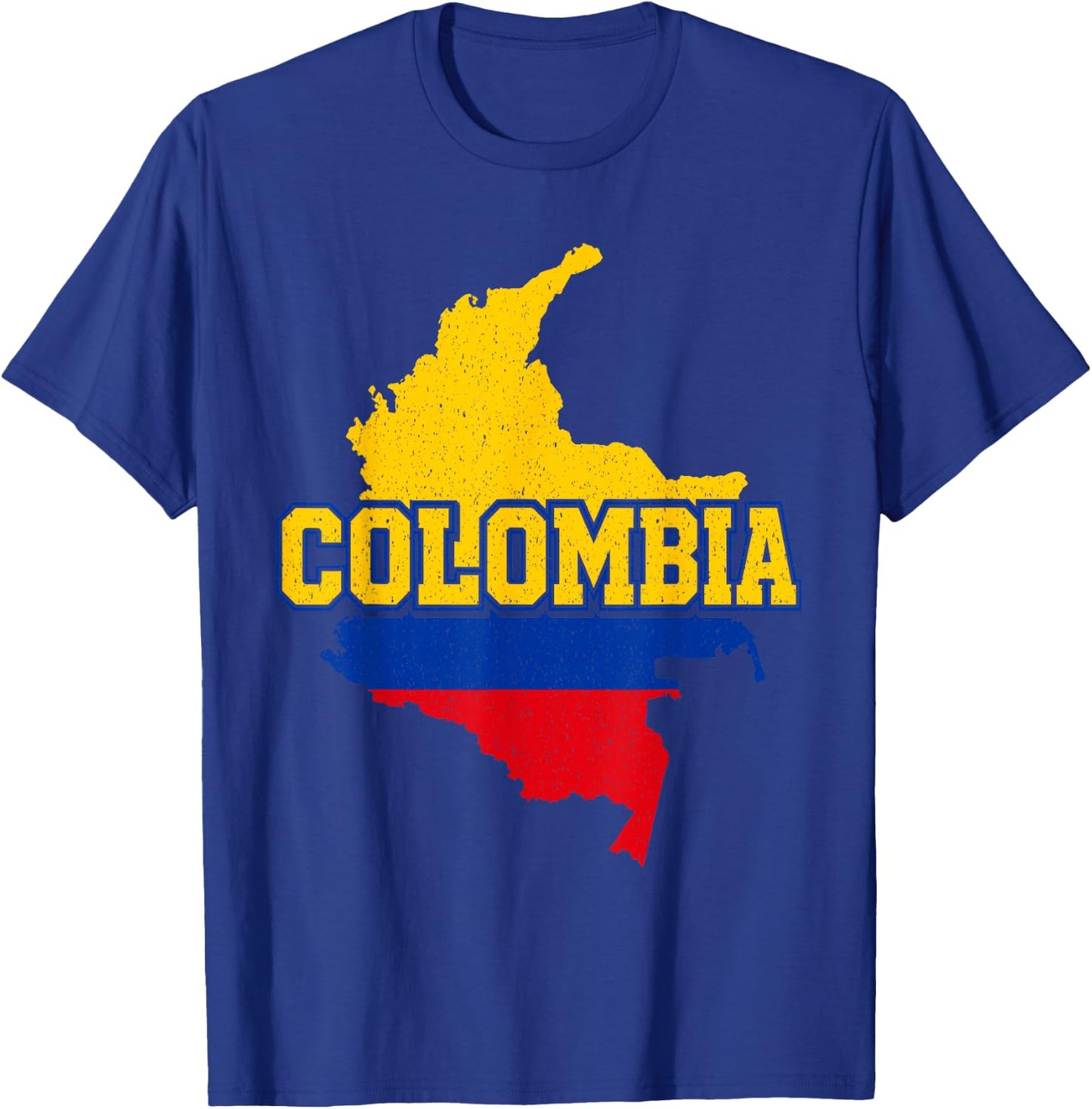 Vintage Colombia Flag Patriotic Colombian Pride Men Women T-Shirt - T-Shirt | Royal