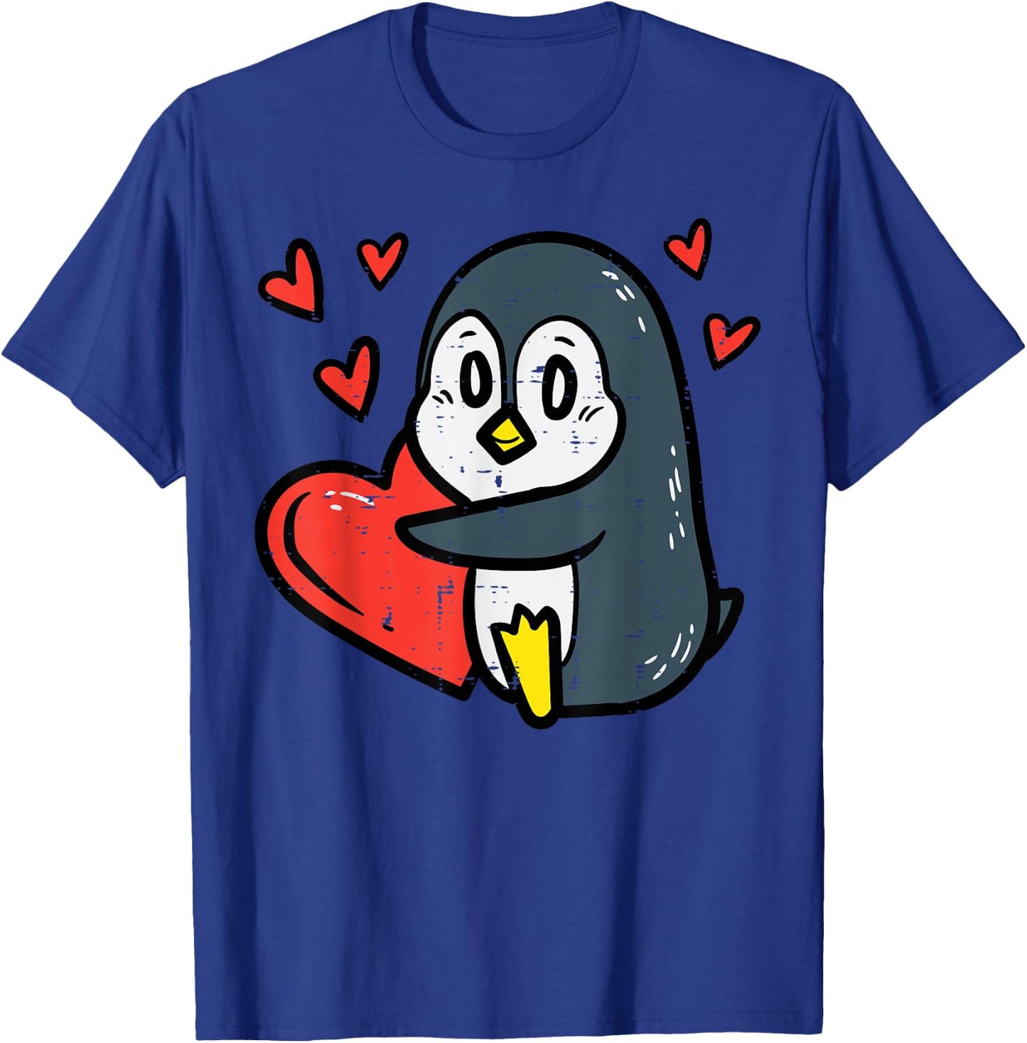 Valentines Day Penguin Heart Boys Girls Kids Toddlers Baby T-Shirt - T-Shirt | Royal
