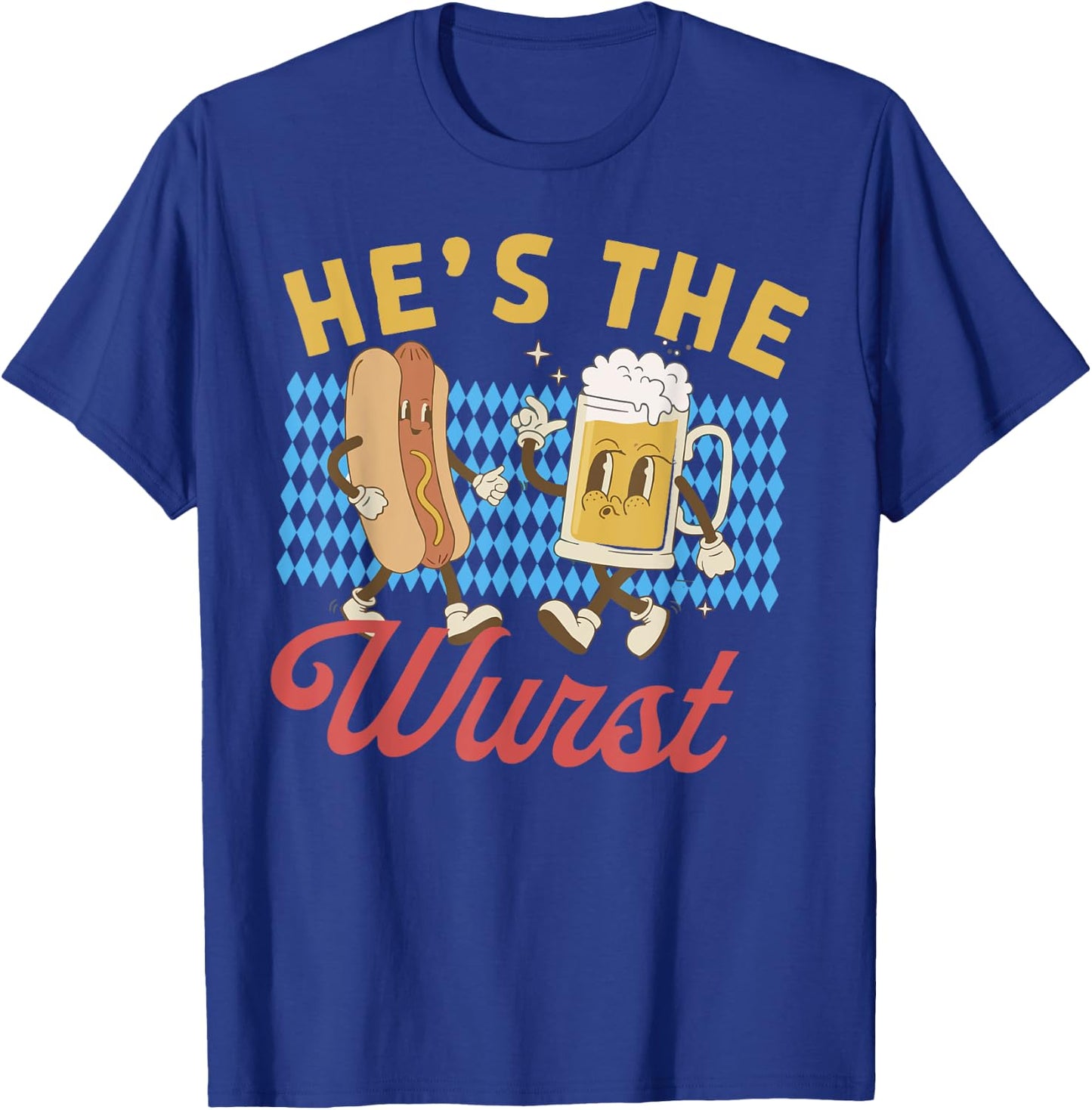 Funny Oktoberfes Hes the Wurst Shes a Brat Couples Matching T-Shirt - T-Shirt | Royal