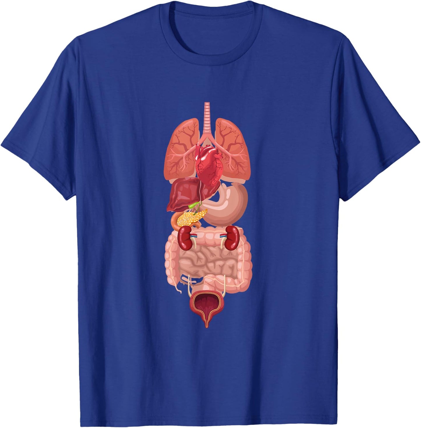 Human Body Anatomy: Illustrated Internal Organs T-Shirt - T-Shirt | Royal