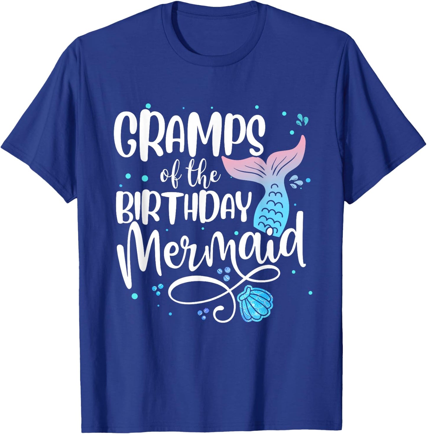 Gramps Of The Birthday Mermaid Family Matching Party Squad T-Shirt - T-Shirt | Royal