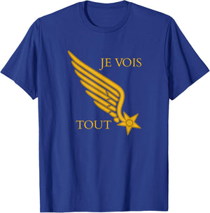 Lafayette Escadrille Pilot's Collar Insignia WW1 T-Shirt - T-Shirt | Royal