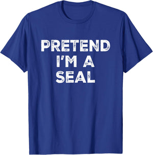 Pretend I'm A Seal Lazy Halloween Costume T-Shirt - T-Shirt | Royal