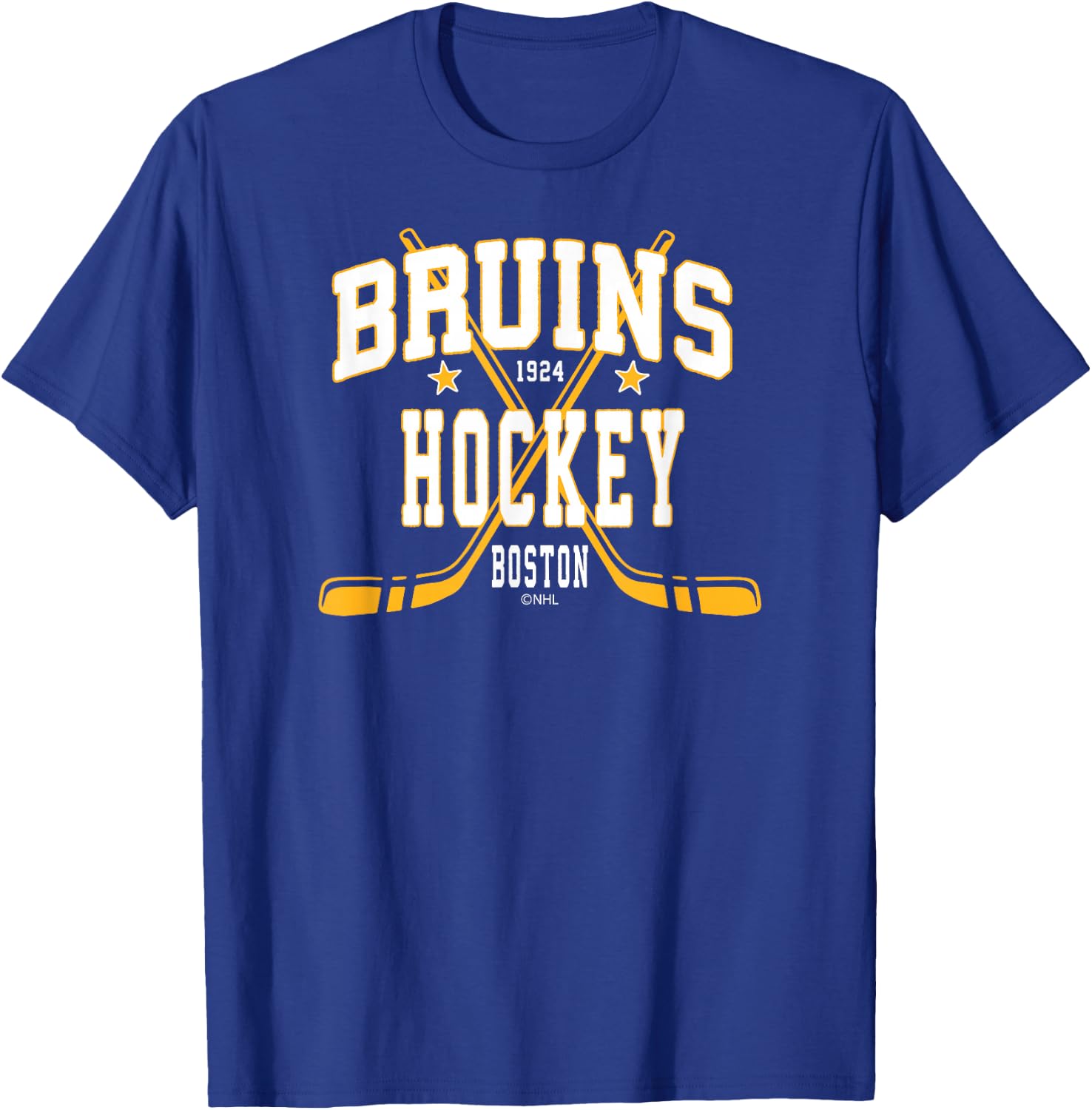 Boston Bruins Stars Black Officially Licensed T-Shirt - T-Shirt | Royal