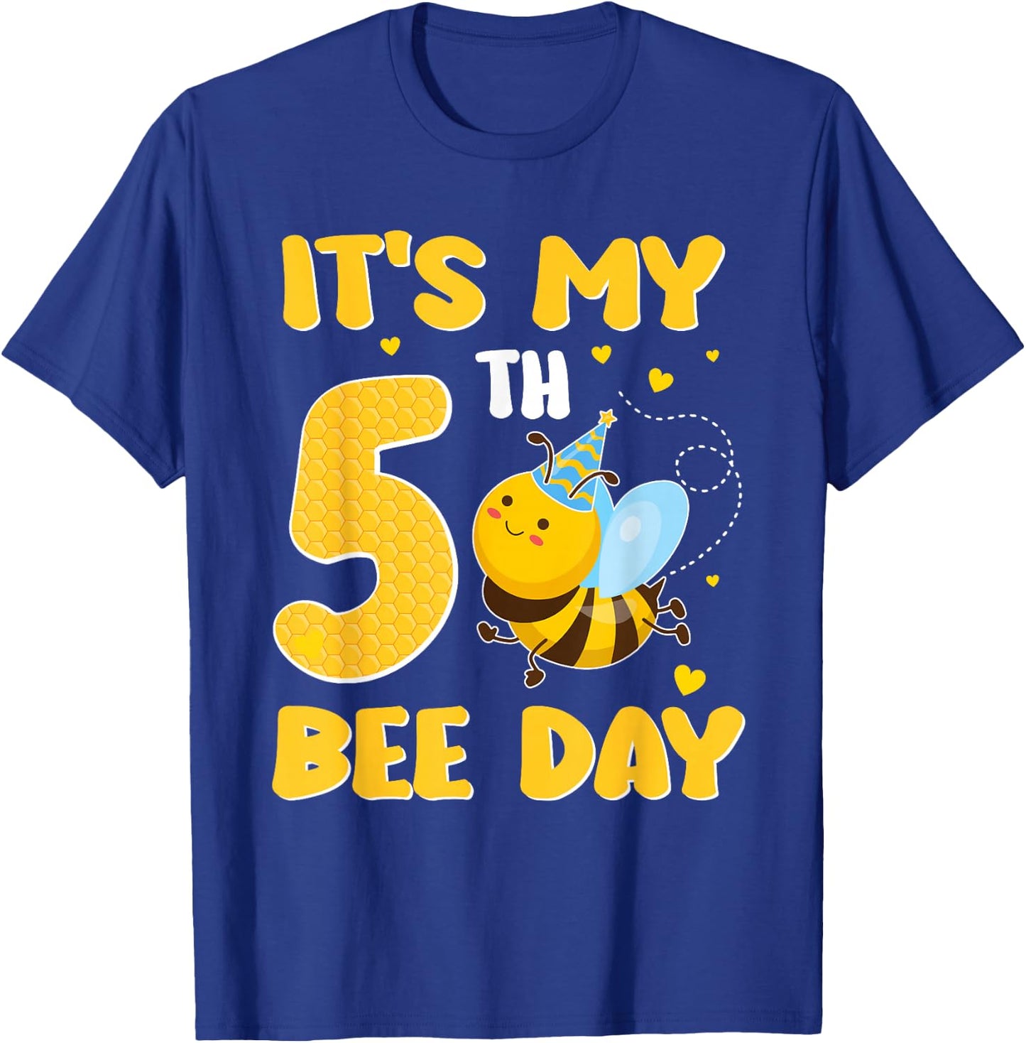 It's My 5 Year Old Birthday Bee Day 5th Party T-Shirt - T-Shirt | Royal