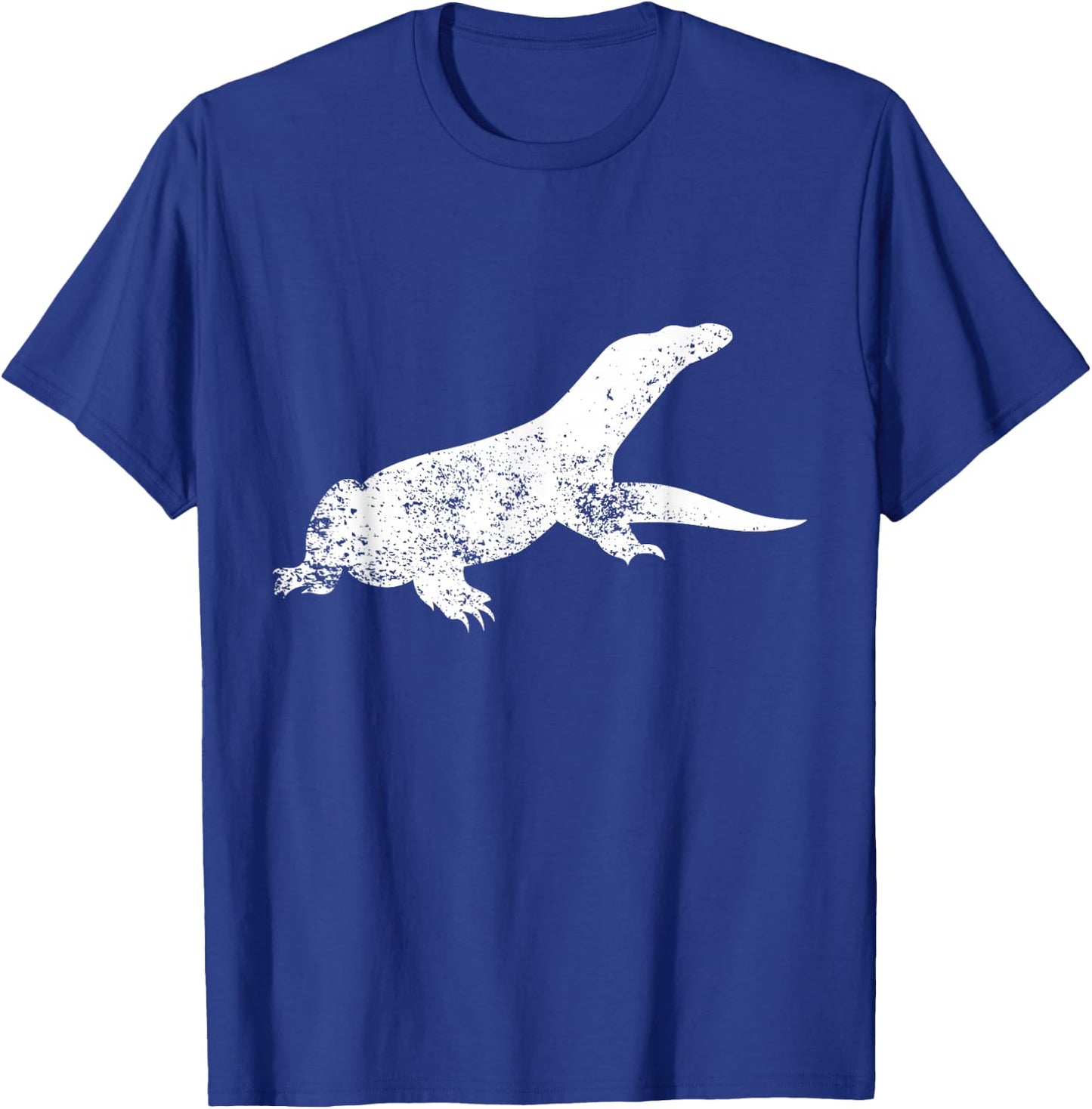 Distressed Monitor Lizard Print - Vintage Monitor Lizard T-Shirt - T-Shirt | Royal