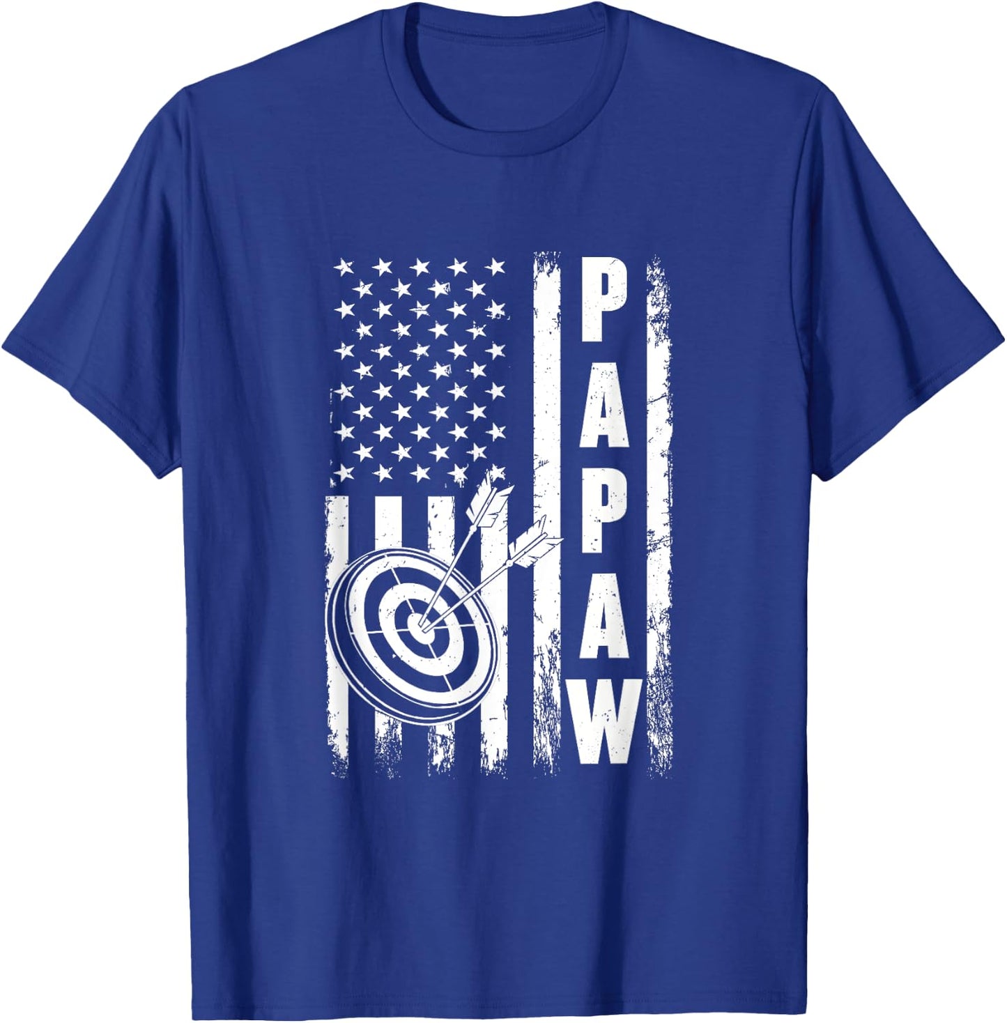 Archery Papaw American Flag Vintage Christmas Xmas T-Shirt - T-Shirt | Royal