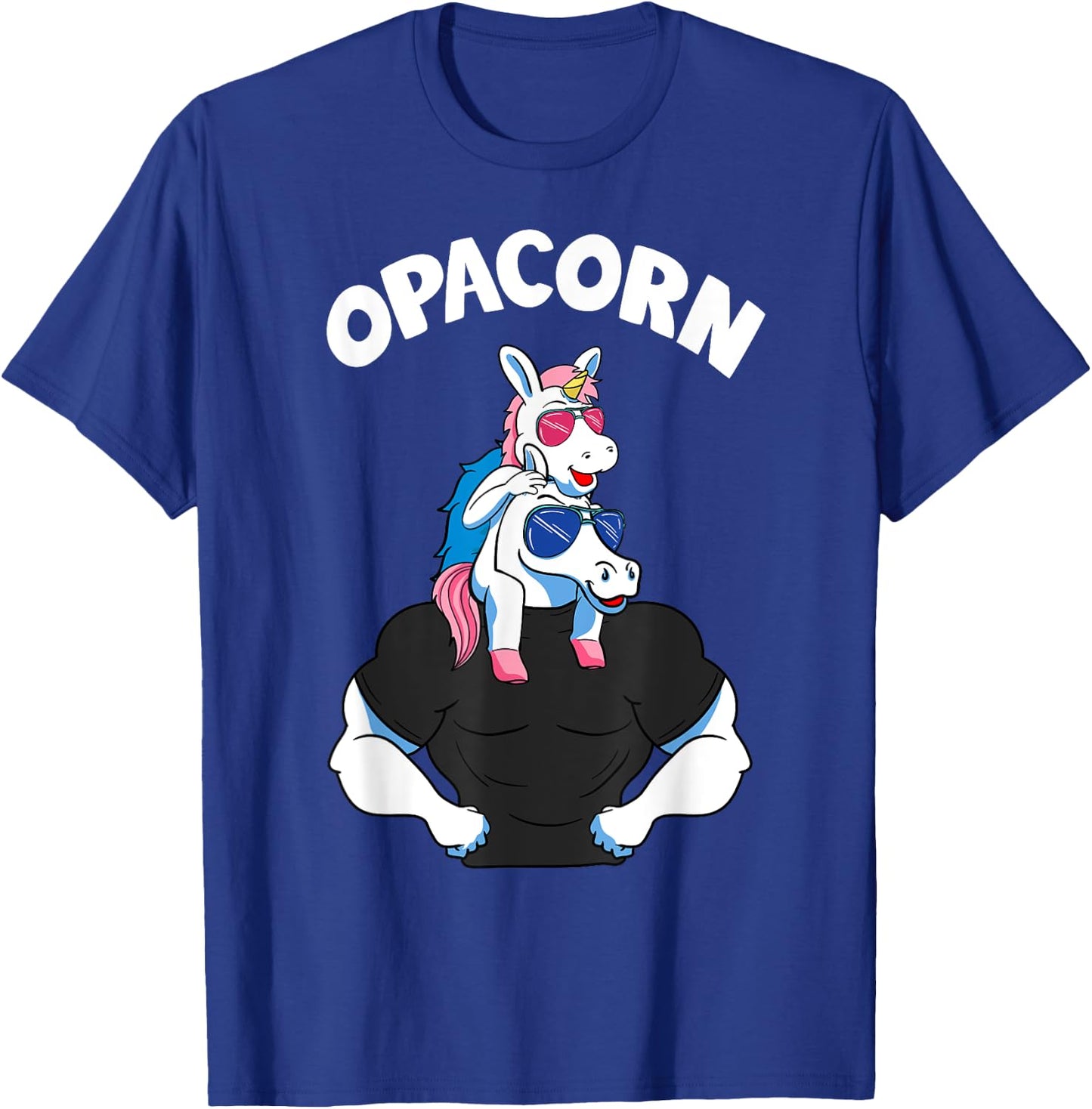 Opacorn 1 Kid Opa Pink Unicorn Grandfather Granddaughter T-Shirt - T-Shirt | Royal