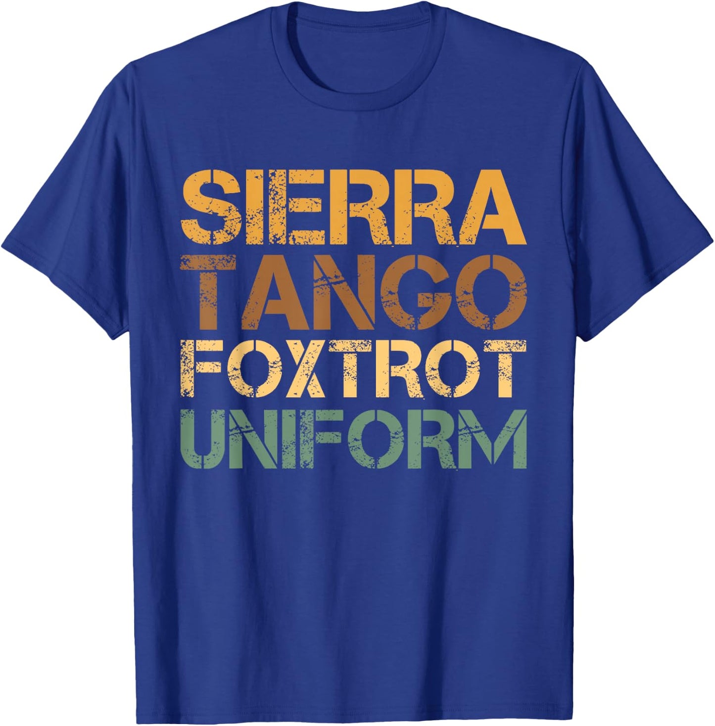 STFU Sierra Tango Foxtrot Uniform Military Phonetic Humor T-Shirt - T-Shirt | Royal