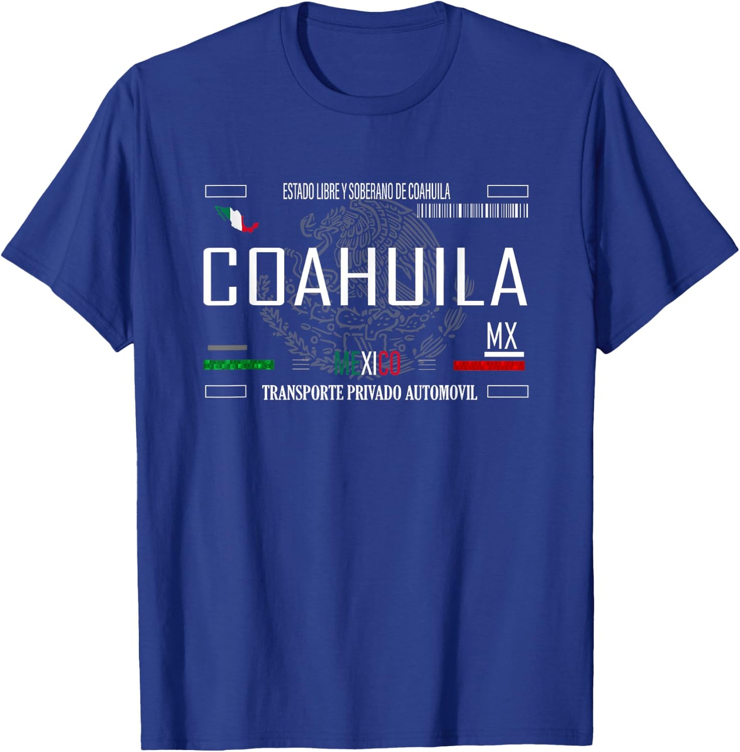 COAHUILA Mexico License Plate Aesthetic COAHUILA T-Shirt - T-Shirt | Royal