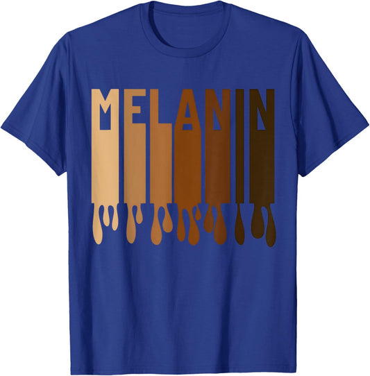 Drippin Melanin Women Pride Black History Juneteenth Melanin T-Shirt - T-Shirt | Royal
