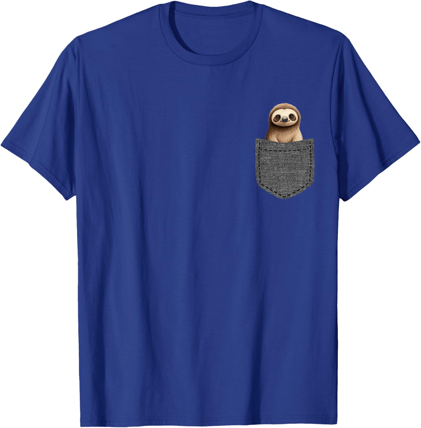 Sloth in Pocket T-Shirt - T-Shirt | Royal