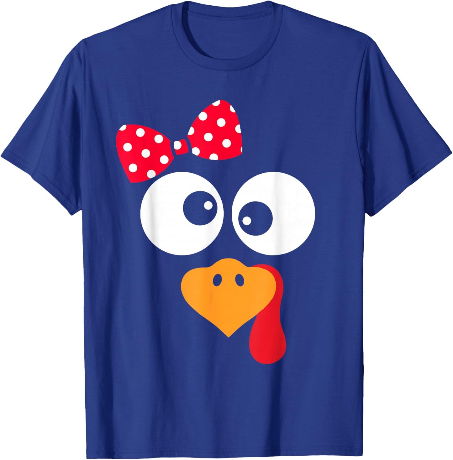 Thanksgiving Funny Turkey Face Costume Outfit Girls T-Shirt - T-Shirt | Royal