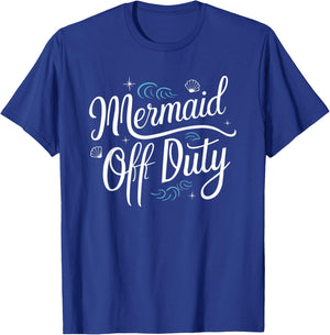 Off Duty Mermaid Retro Summer Men Women T-Shirt - T-Shirt | Royal