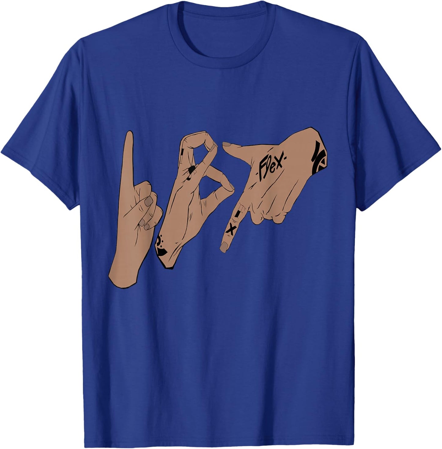 187 Hand Sign Gesture , black T-Shirt - T-Shirt | Royal