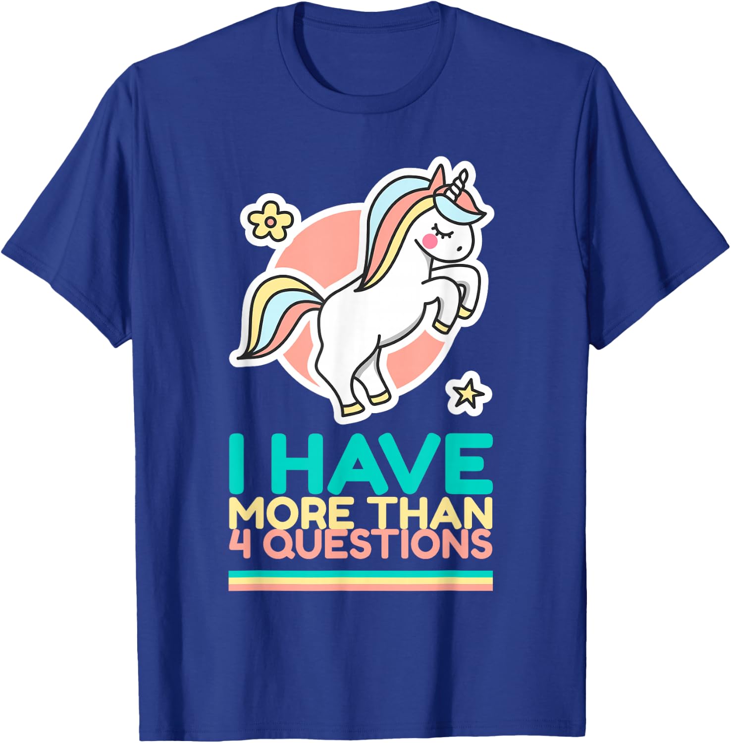 I Have More Than Four Questions Unicorn Passover Kids T-Shirt - T-Shirt | Royal