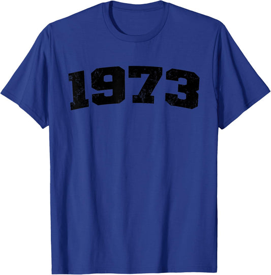1973 Vintage Arched Varsity Retro Distressed Birthday Year T-Shirt - T-Shirt | Royal