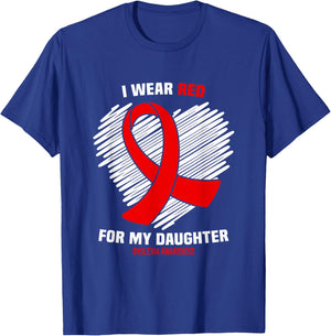 I Wear Red for My Daughter Dyslexia Awareness T-Shirt - T-Shirt | Royal